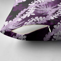 Puakenikeni Maile Lei Pillow Cover Frangipani Purple Tropical Leaves LT01 - Polynesian Pride