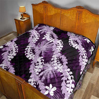 Puakenikeni Maile Lei Quilt Frangipani Purple Tropical Leaves LT01 - Polynesian Pride