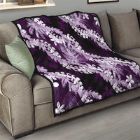 Puakenikeni Maile Lei Quilt Frangipani Purple Tropical Leaves LT01 - Polynesian Pride