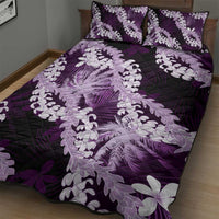 Puakenikeni Maile Lei Quilt Bed Set Frangipani Purple Tropical Leaves LT01 - Polynesian Pride