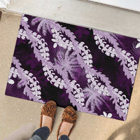 Puakenikeni Maile Lei Rubber Doormat Frangipani Purple Tropical Leaves LT01 - Polynesian Pride
