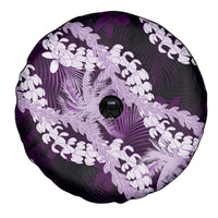 Puakenikeni Maile Lei Spare Tire Cover Frangipani Purple Tropical Leaves LT01 - Polynesian Pride