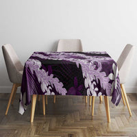 Puakenikeni Maile Lei Tablecloth Frangipani Purple Tropical Leaves LT01 - Polynesian Pride