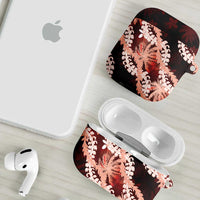 Puakenikeni Maile Lei AirPods Case Frangipani Red Tropical Leaves LT01 - Polynesian Pride