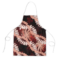 Puakenikeni Maile Lei Apron Frangipani Red Tropical Leaves LT01 Red - Polynesian Pride