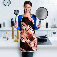 Puakenikeni Maile Lei Apron Frangipani Red Tropical Leaves LT01 - Polynesian Pride