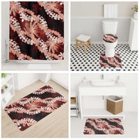 Puakenikeni Maile Lei Bathroom Set Frangipani Red Tropical Leaves LT01 - Polynesian Pride
