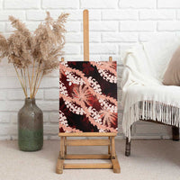 Puakenikeni Maile Lei Canvas Wall Art Frangipani Red Tropical Leaves LT01 - Polynesian Pride