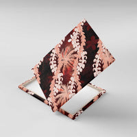 Puakenikeni Maile Lei Canvas Wall Art Frangipani Red Tropical Leaves LT01 With Frame Red - Polynesian Pride