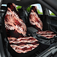 Puakenikeni Maile Lei Car Seat Cover Frangipani Red Tropical Leaves LT01 One Size Red - Polynesian Pride