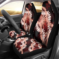 Puakenikeni Maile Lei Car Seat Cover Frangipani Red Tropical Leaves LT01 - Polynesian Pride
