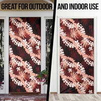 Puakenikeni Maile Lei Door Cover Frangipani Red Tropical Leaves LT01 - Polynesian Pride