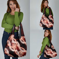 Puakenikeni Maile Lei Grocery Bag Frangipani Red Tropical Leaves LT01 - Polynesian Pride