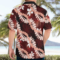 Puakenikeni Maile Lei Hawaiian Shirt Frangipani Red Tropical Leaves LT01 - Polynesian Pride