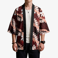Puakenikeni Maile Lei Kimono Frangipani Red Tropical Leaves LT01 - Polynesian Pride