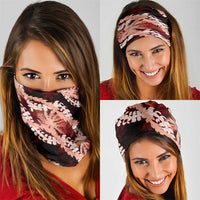Puakenikeni Maile Lei Neck Gaiter Frangipani Red Tropical Leaves LT01 - Polynesian Pride