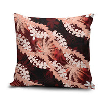 Puakenikeni Maile Lei Pillow Cover Frangipani Red Tropical Leaves LT01 Red - Polynesian Pride