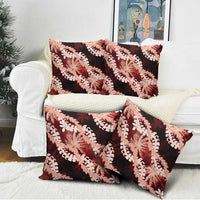 Puakenikeni Maile Lei Pillow Cover Frangipani Red Tropical Leaves LT01 - Polynesian Pride