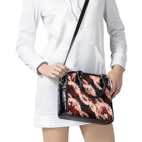 Puakenikeni Maile Lei Shoulder Handbag Frangipani Red Tropical Leaves LT01 - Polynesian Pride