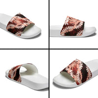 Puakenikeni Maile Lei Slide Sandals Frangipani Red Tropical Leaves LT01 - Polynesian Pride