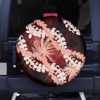 Puakenikeni Maile Lei Spare Tire Cover Frangipani Red Tropical Leaves LT01 No hole Red - Polynesian Pride