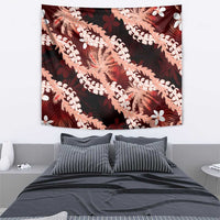 Puakenikeni Maile Lei Tapestry Frangipani Red Tropical Leaves LT01 - Polynesian Pride