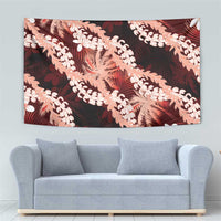 Puakenikeni Maile Lei Tapestry Frangipani Red Tropical Leaves LT01 - Polynesian Pride