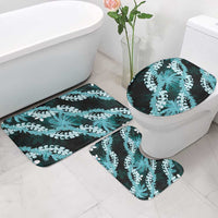 Puakenikeni Maile Lei Bathroom Set Frangipani Turquoise Tropical Leaves LT01 - Polynesian Pride