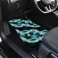 Puakenikeni Maile Lei Car Mats Frangipani Turquoise Tropical Leaves LT01 - Polynesian Pride