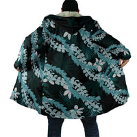 Puakenikeni Maile Lei Cloak Frangipani Turquoise Tropical Leaves LT01 - Polynesian Pride