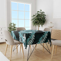 Puakenikeni Maile Lei Tablecloth Frangipani Turquoise Tropical Leaves LT01 - Polynesian Pride
