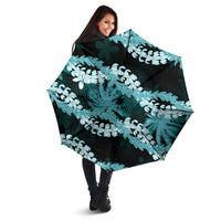 Puakenikeni Maile Lei Umbrella Frangipani Turquoise Tropical Leaves LT01 - Polynesian Pride
