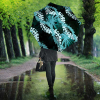Puakenikeni Maile Lei Umbrella Frangipani Turquoise Tropical Leaves LT01 - Polynesian Pride