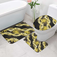 Puakenikeni Maile Lei Bathroom Set Frangipani Yellow Tropical Leaves LT01 - Polynesian Pride
