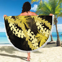 Puakenikeni Maile Lei Beach Blanket Frangipani Yellow Tropical Leaves LT01 - Polynesian Pride