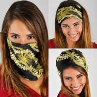 Puakenikeni Maile Lei Neck Gaiter Frangipani Yellow Tropical Leaves LT01 - Polynesian Pride