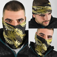 Puakenikeni Maile Lei Neck Gaiter Frangipani Yellow Tropical Leaves LT01 - Polynesian Pride