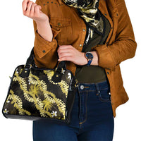 Puakenikeni Maile Lei Shoulder Handbag Frangipani Yellow Tropical Leaves LT01 - Polynesian Pride