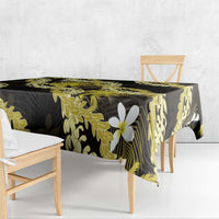 Puakenikeni Maile Lei Tablecloth Frangipani Yellow Tropical Leaves LT01 - Polynesian Pride