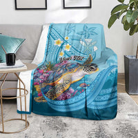 Personalized Hawaii Sea Turtle Blanket Hawaii Map Ocean Vibes LT01 - Polynesian Pride