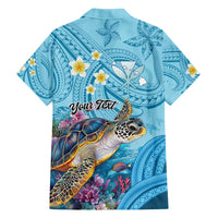 Personalized Hawaii Sea Turtle Family Matching Puletasi and Hawaiian Shirt Hawaii Map Ocean Vibes
