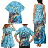 Personalized Hawaii Sea Turtle Family Matching Tank Maxi Dress and Hawaiian Shirt Hawaii Map Ocean Vibes