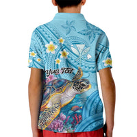 Personalized Hawaii Sea Turtle Kid Polo Shirt Hawaii Map Ocean Vibes