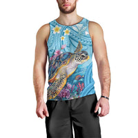 Personalized Hawaii Sea Turtle Men Tank Top Hawaii Map Ocean Vibes LT01 - Polynesian Pride