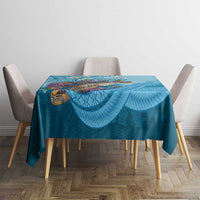 Personalized Hawaii Sea Turtle Tablecloth Hawaii Map Ocean Vibes LT01 - Polynesian Pride