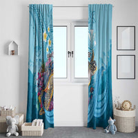 Personalized Hawaii Sea Turtle Window Curtain Hawaii Map Ocean Vibes LT01 - Polynesian Pride
