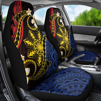Philippines Spirit Tribal Sun Plumeria Car Seat Cover Red And Blue Polynesian Pattern