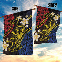 Philippines Spirit Tribal Sun Plumeria Garden Flag Red And Blue Polynesian Pattern