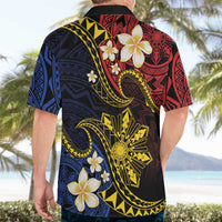 Philippines Spirit Tribal Sun Plumeria Hawaiian Shirt Red And Blue Polynesian Pattern
