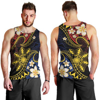Philippines Spirit Tribal Sun Plumeria Men Tank Top Red And Blue Polynesian Pattern